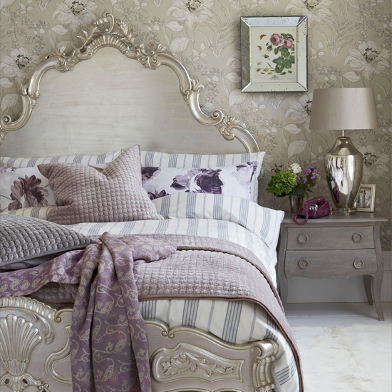 Silver country-style bedroom | Decorating ideas for glamorous bedrooms | Decorating ideas | PHOTO GALLERY | Housetohome.co.uk