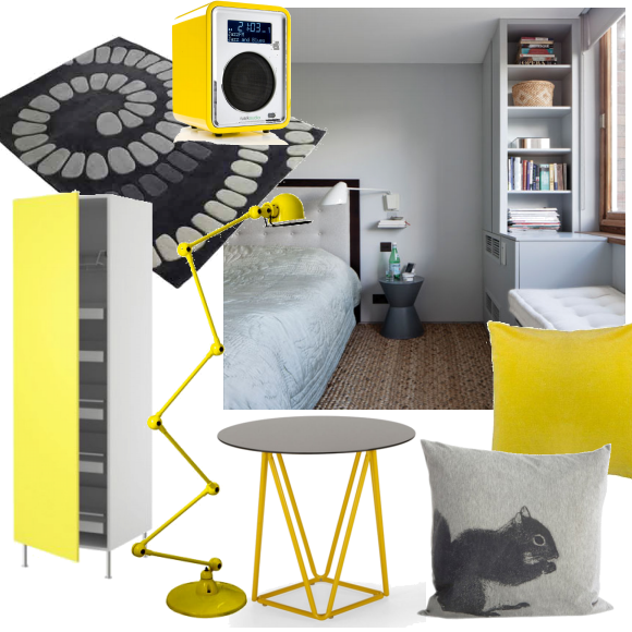 Bright and grey bedroom