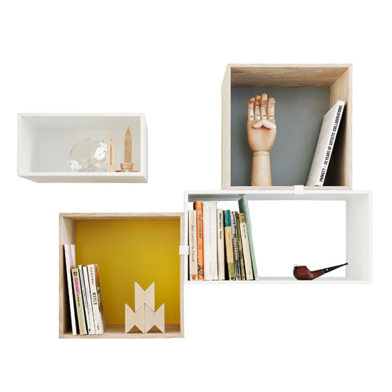 Mini stacked shelf system from Muuto | Wall-hung shelving units | Home office | PHOTO GALLERY | Livingetc | Housetohome.co.uk