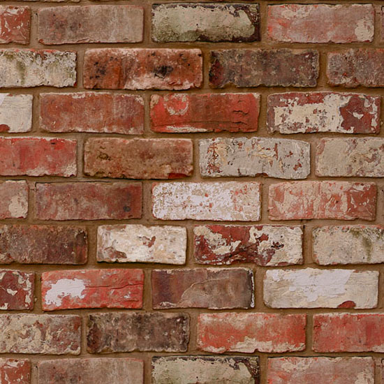 Living Room with Brick Wall Wallpaper