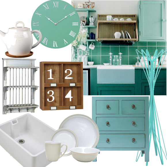 Green country kitchen