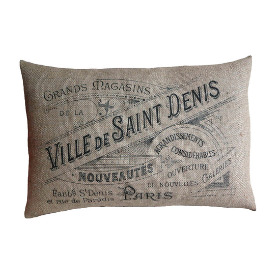 Paris sign cushion from Vintage Designs Reborn at Notonthehighstreet.com | French trend - 10 of the best | PHOTO GALLERY | Housetohome.co.uk