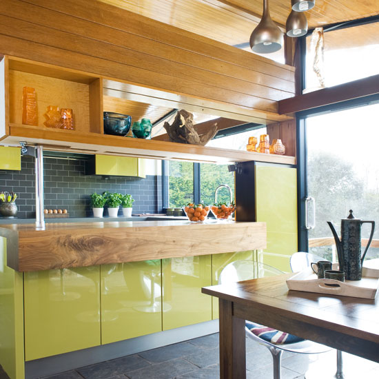 Step inside a quirky green retro-inspired kitchen