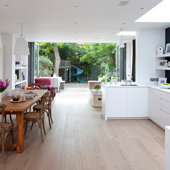 Light open-plan kitchen housetohome.