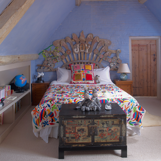 Colourful and quirky girls' bedroom