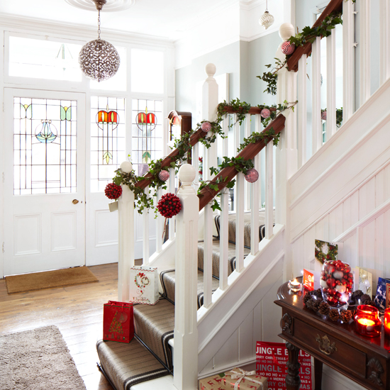 White Christmas hallway