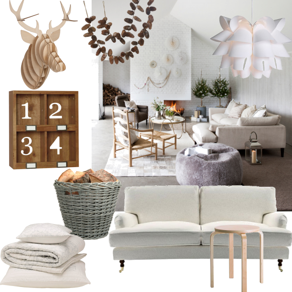 Wood and white Scandi living room