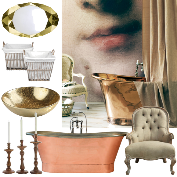 Opulent gold bathroom
