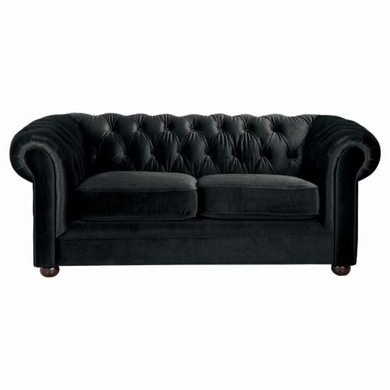 Black velvet Chesterfield sofa from Tesco Direct | Budget sofas