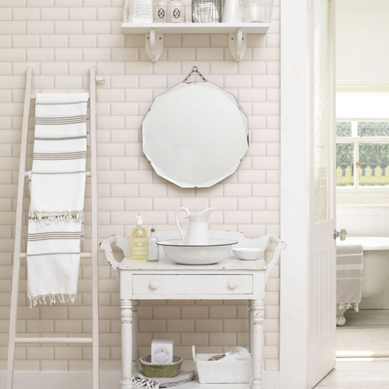 Fresh white shabby chic bathroom 