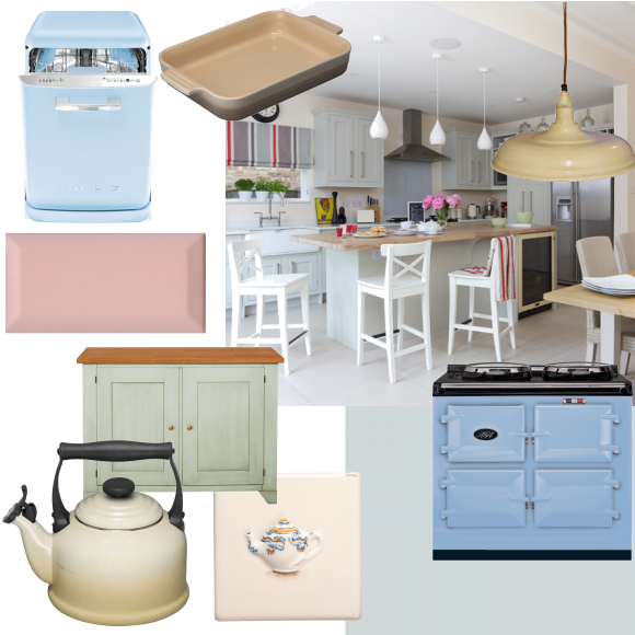 Pretty pastel kitchen