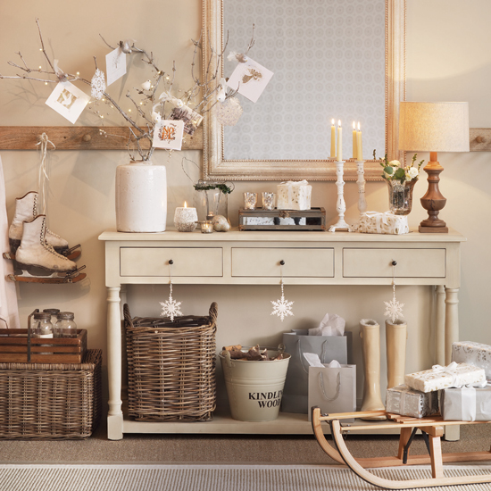 Cream hallway with console table