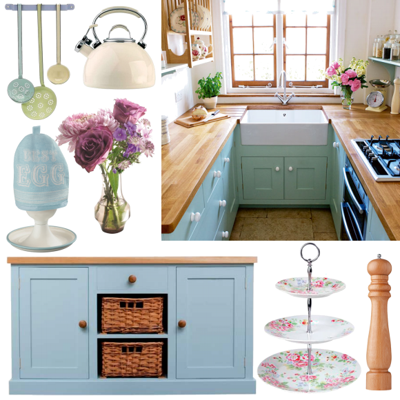 Duck Egg blue country kitchen