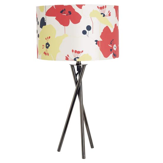 Cream Poppy Printed lamp by Betty Jackson.Black from Debenhams Table