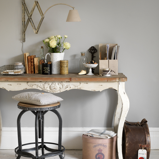 Grey and cream vintage-style home office