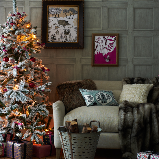 Festive folk living room