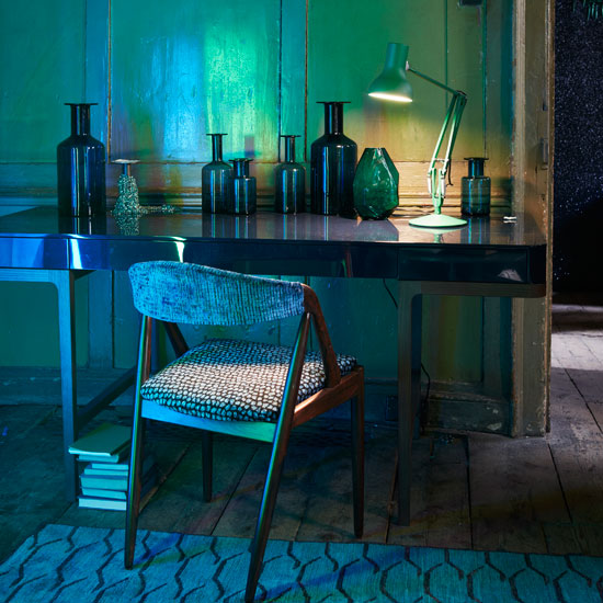 Deep blue home office 