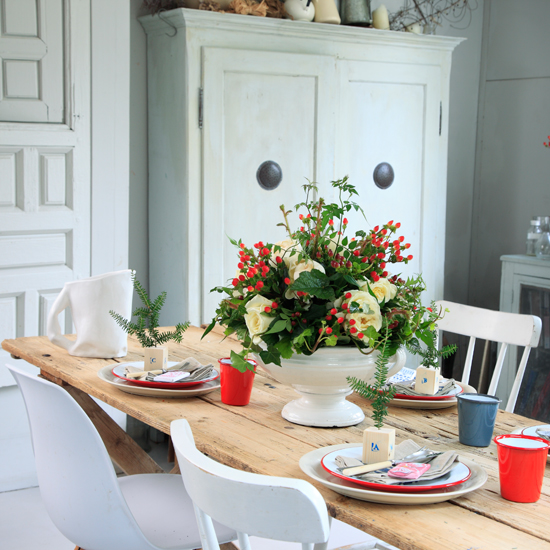 Rustic festive dining room