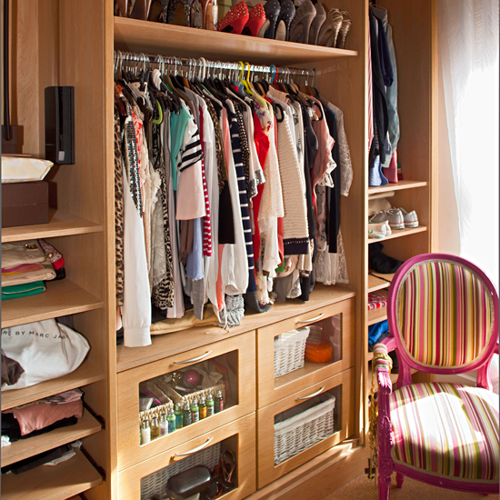 Practical dressing room storage