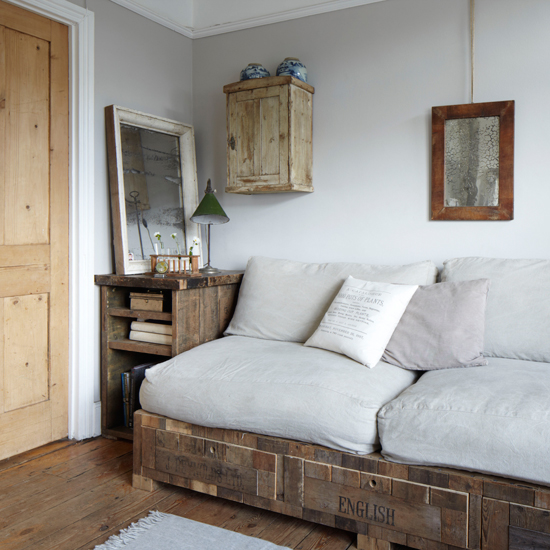 Salvaged wood living room