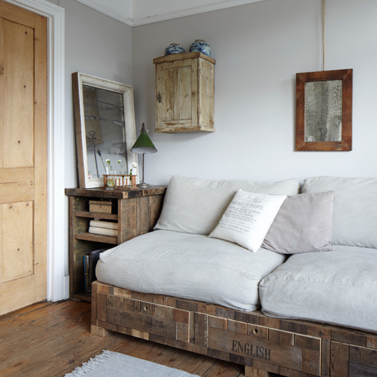 Salvaged wood living room | housetohome.co.uk