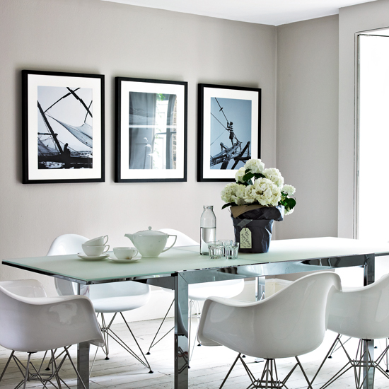 Cool grey dining room