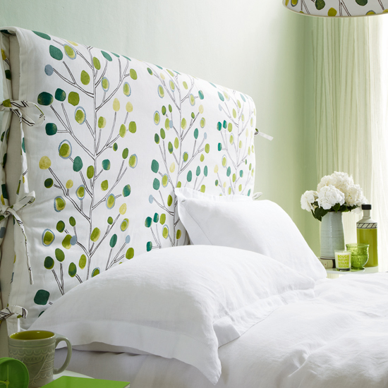 Fern green and white bedroom