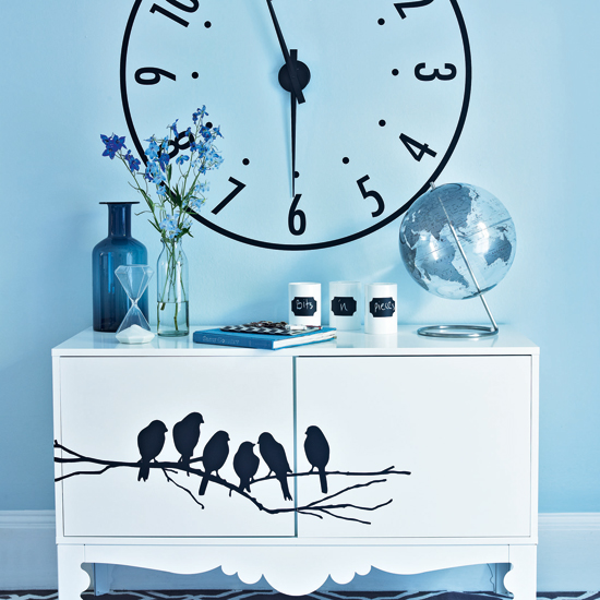 Powder blue hallway 
