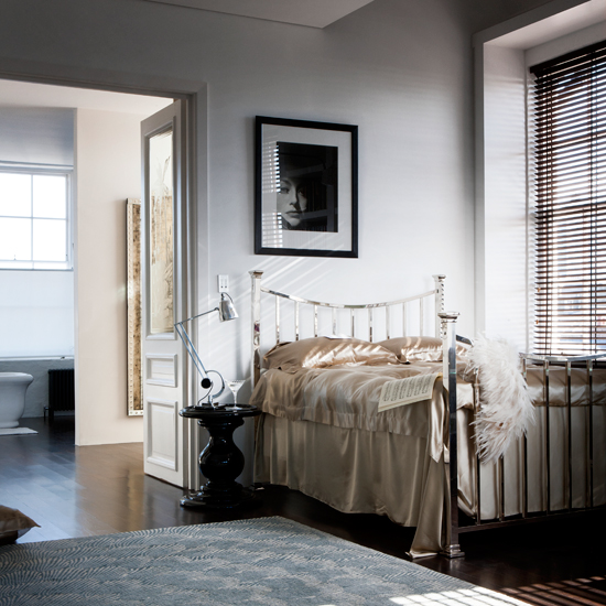 Chrome and satin bedroom 