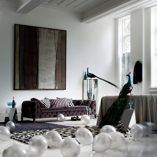 Modern geometric living room