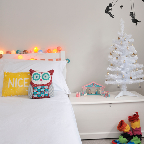 Festive white child's bedroom