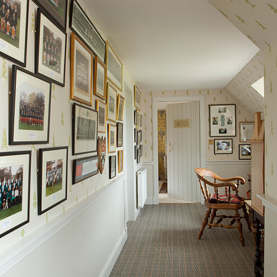 Light and airy hallway with photographs