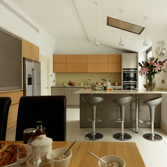Modern steel and wood kitchen 