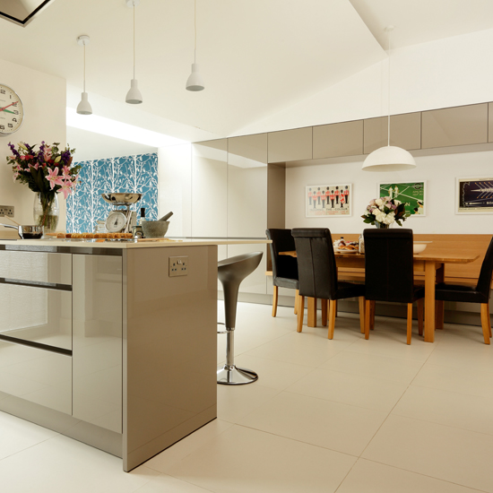 Contemporary grey kitchen-diner
