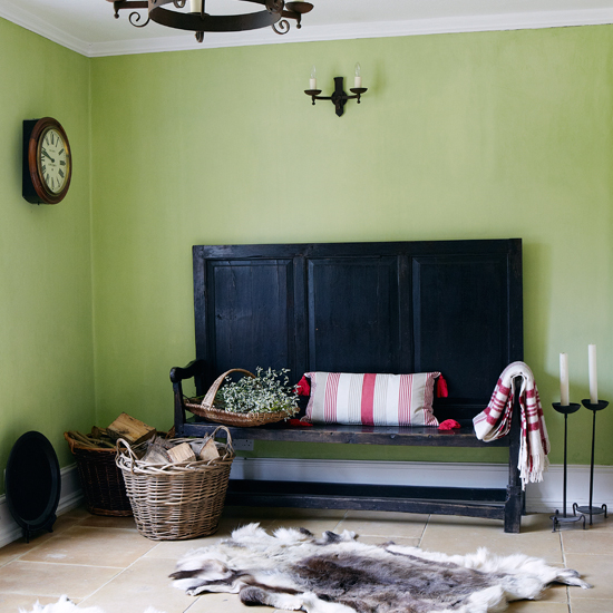 Fresh green country hallway 