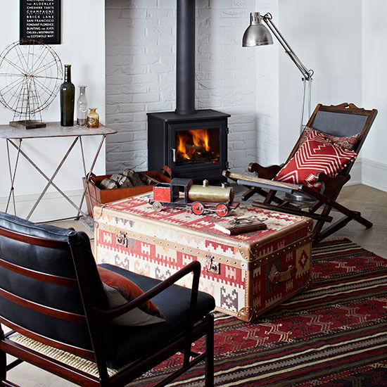 Global-inspired patterned living room