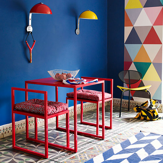 Bold geometric dining room
