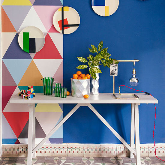 Vibrant geometric hallway