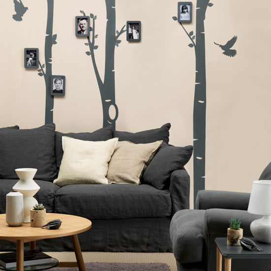 Cream and black statement living room