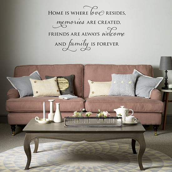 Dusky pink and grey statement living room