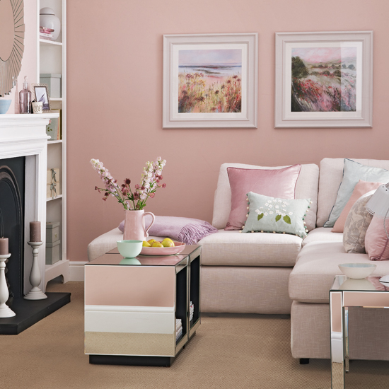 Candy floss pink living room