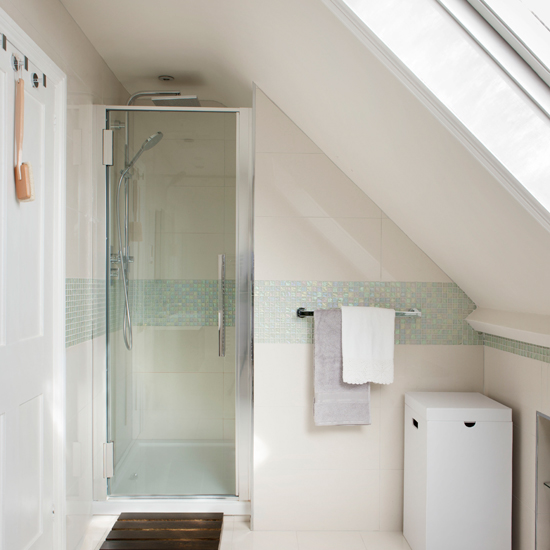 White mosaic bathroom