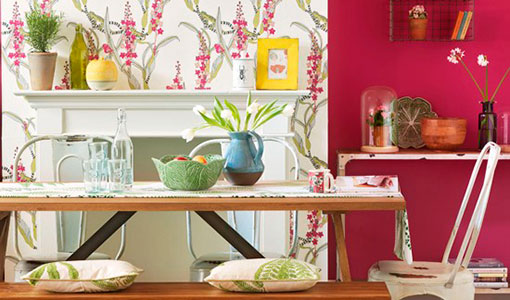 Botanical floral dining room