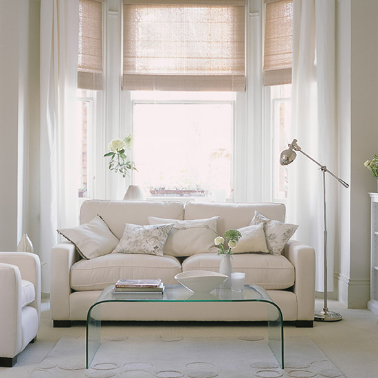 White living room with clear furniture | Living room ideas | Living room | PHOTO GALLERY | Ideal Home | Housetohome.co.uk