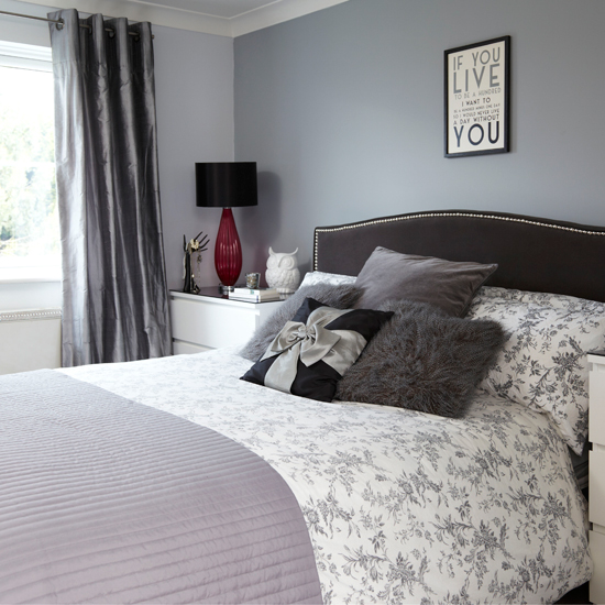 Grey and black bedroom