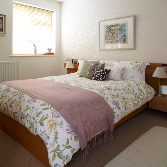 Cream and floral bedroom