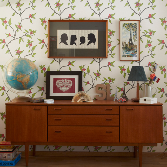Dining room with retro sideboard