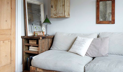 Salvaged wood living room