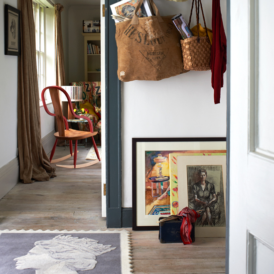 Eclectic country hallway 