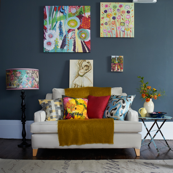 Arty grey living room